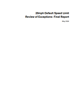 20mph default speed limit review of exceptions: final report